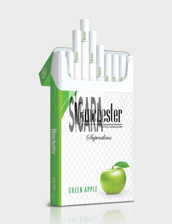 Manchester Green Apple SuperSlims Sigara ( Yeşil Elma Aromalı )